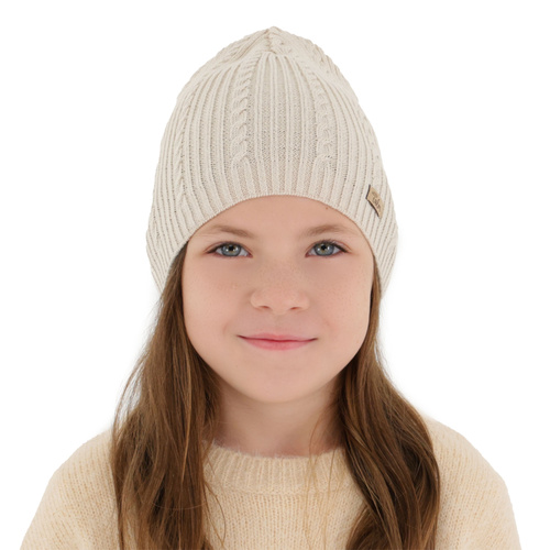 Ensemble automne/printemps fille: bonnet et snood, beige, avec coton, Ordesa