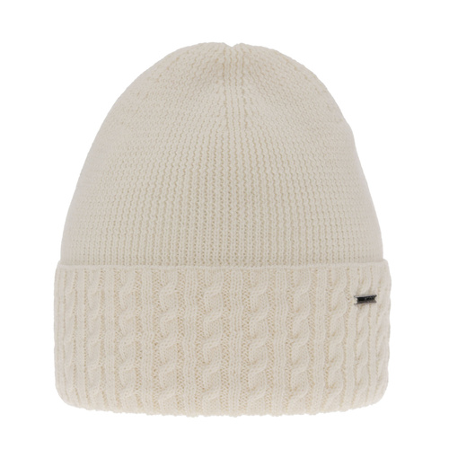 Bonnet d'hiver femme, crème, avec laine mérinos, Febe