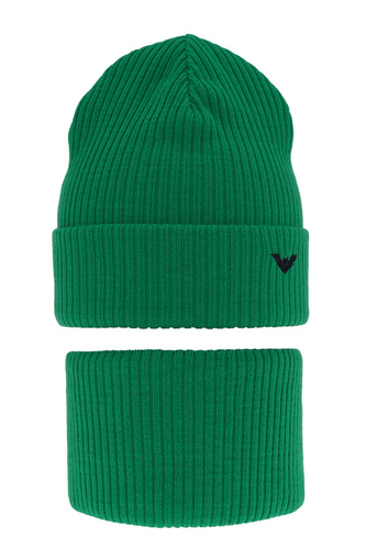 Ensemble d'hiver garçon: bonnet et snood, vert, Romeo