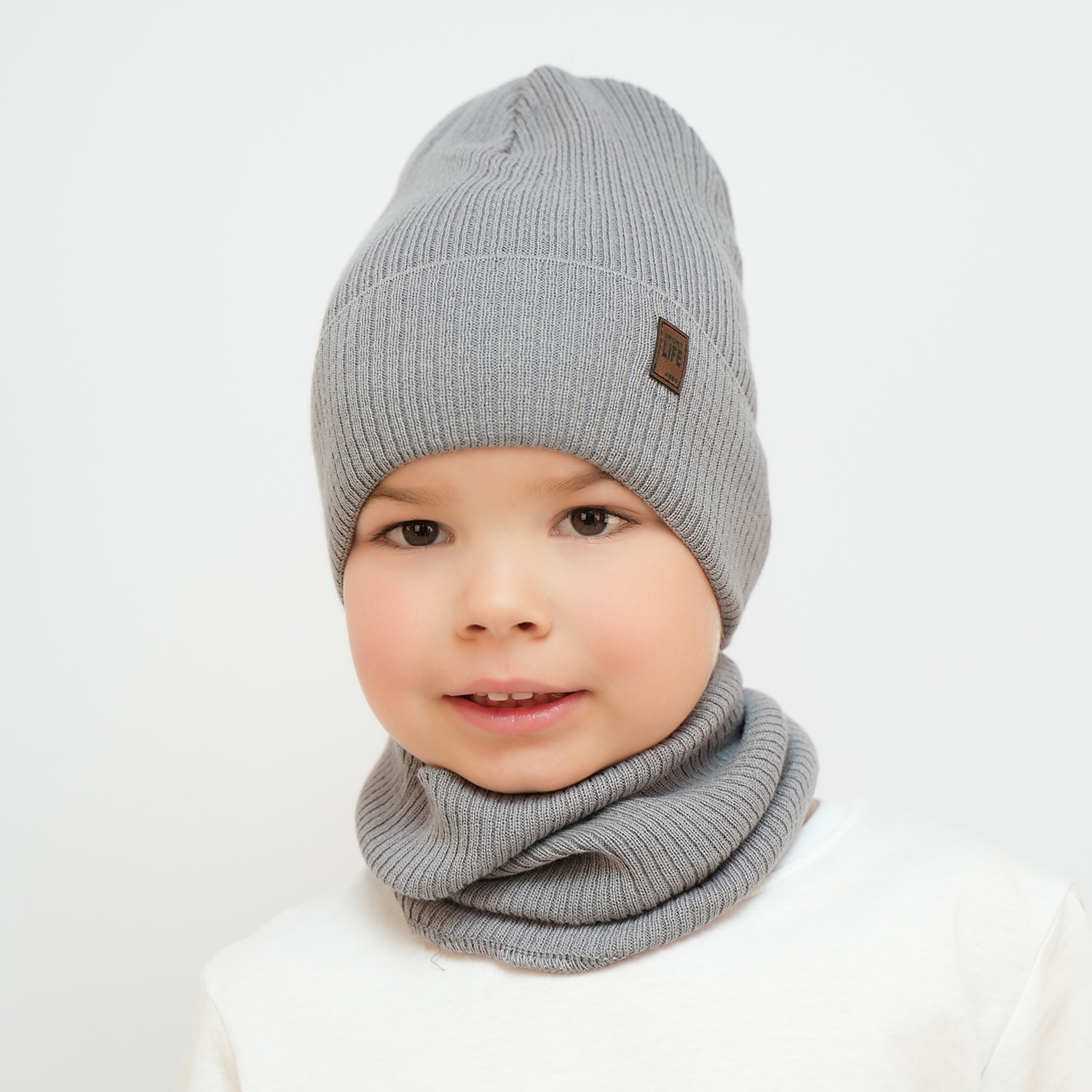 Ensemble automne/printemps garçon: bonnet et snood, avec coton, vert, Dragon