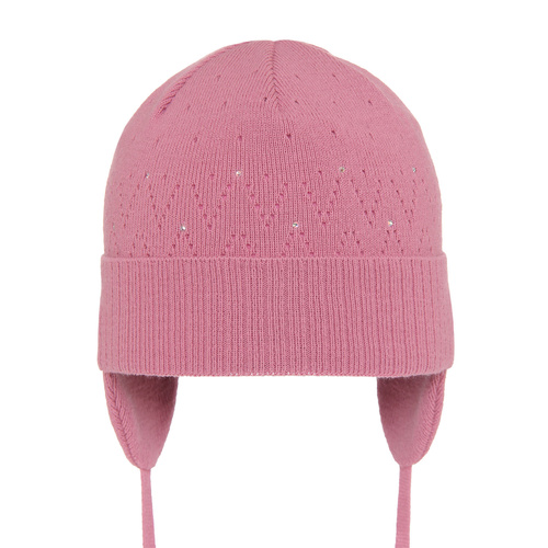 Bonnet automne/printemps fille, rose, avec liens, Apka