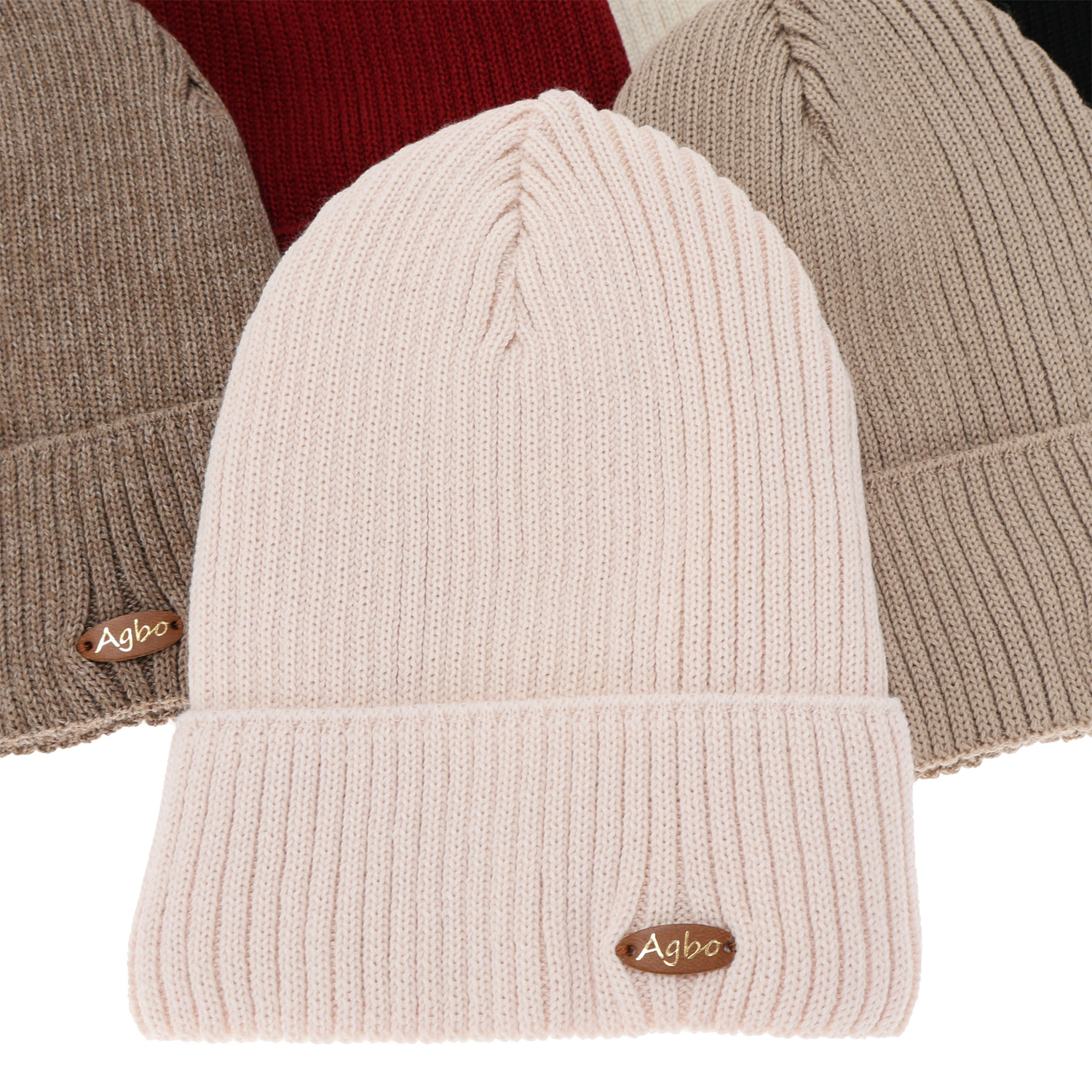 Bonnet d'hiver pour femme, bordeaux, avec laine mérinos Shila