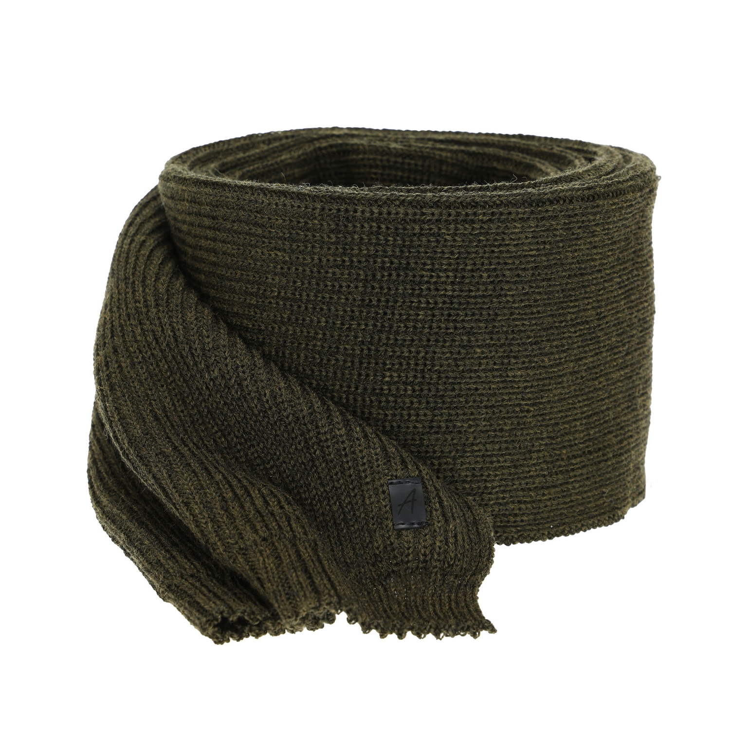 Écharpe d'hiver homme, kaki, avec laine mérinos Algor