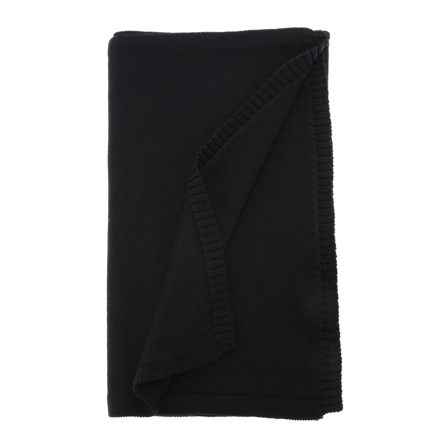 Écharpe d'hiver femme, noir, 100% laine mérinos, Elonia