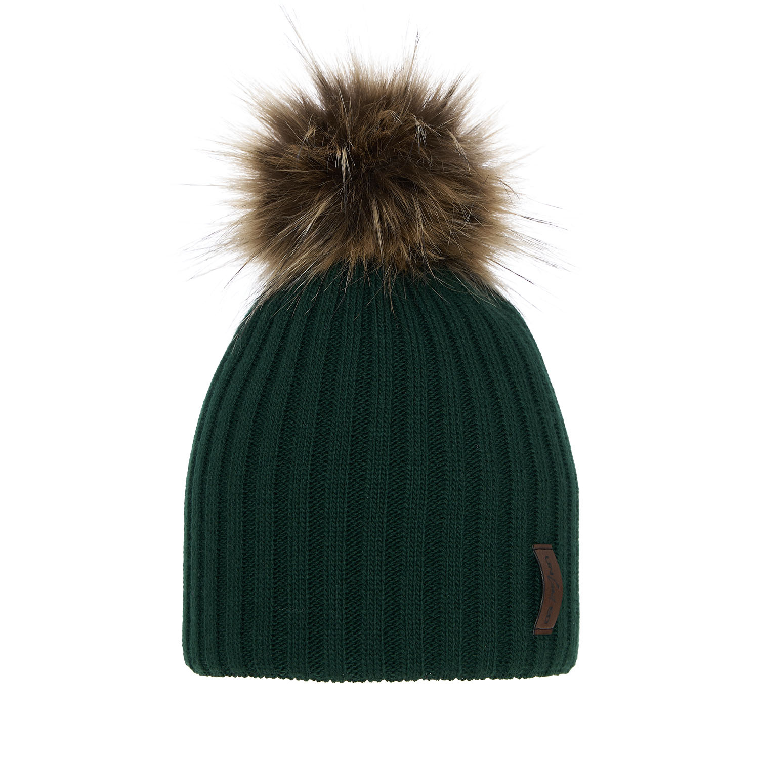 Bonnet d'hiver garçon, vert, avec pompon, Amur