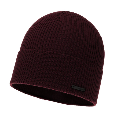 Bonnet automne/printemps homme, bordeaux, 100% Laine Mérinos, Fleur