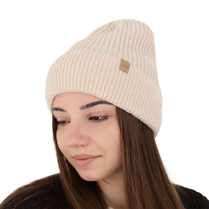 Bonnet d'hiver femme, rose, 100% Laine Mérinos, Isla