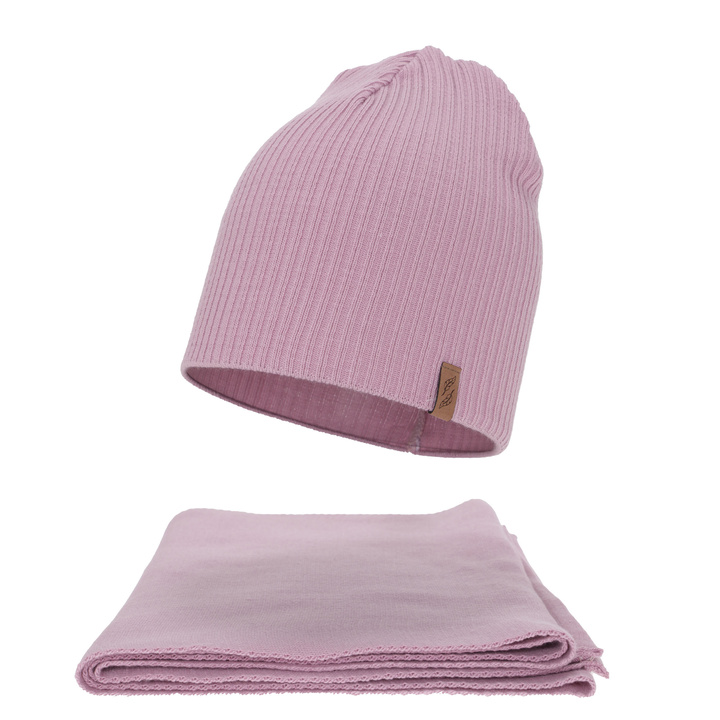 Ensemble d'hiver femme: bonnet et écharpe, violet, Fena