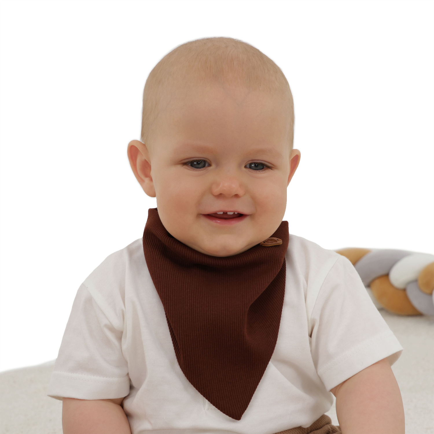 Tour de cou automne/printemps garçon, beige, en coton Lucent