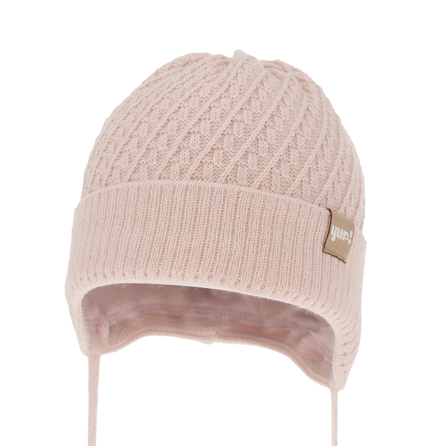 Bonnet automne/printemps fille, rose clair, avec liens, Dafia