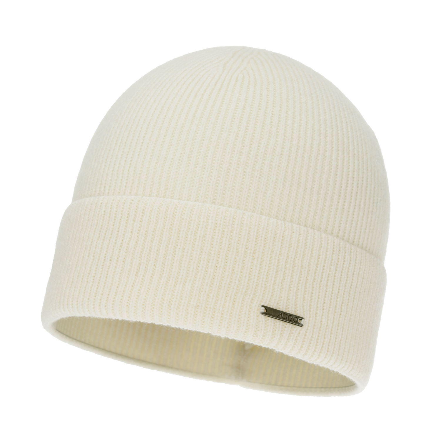 Bonnet automne/hiver femme, crème, avec laine mérinos et cachemire, Sindra