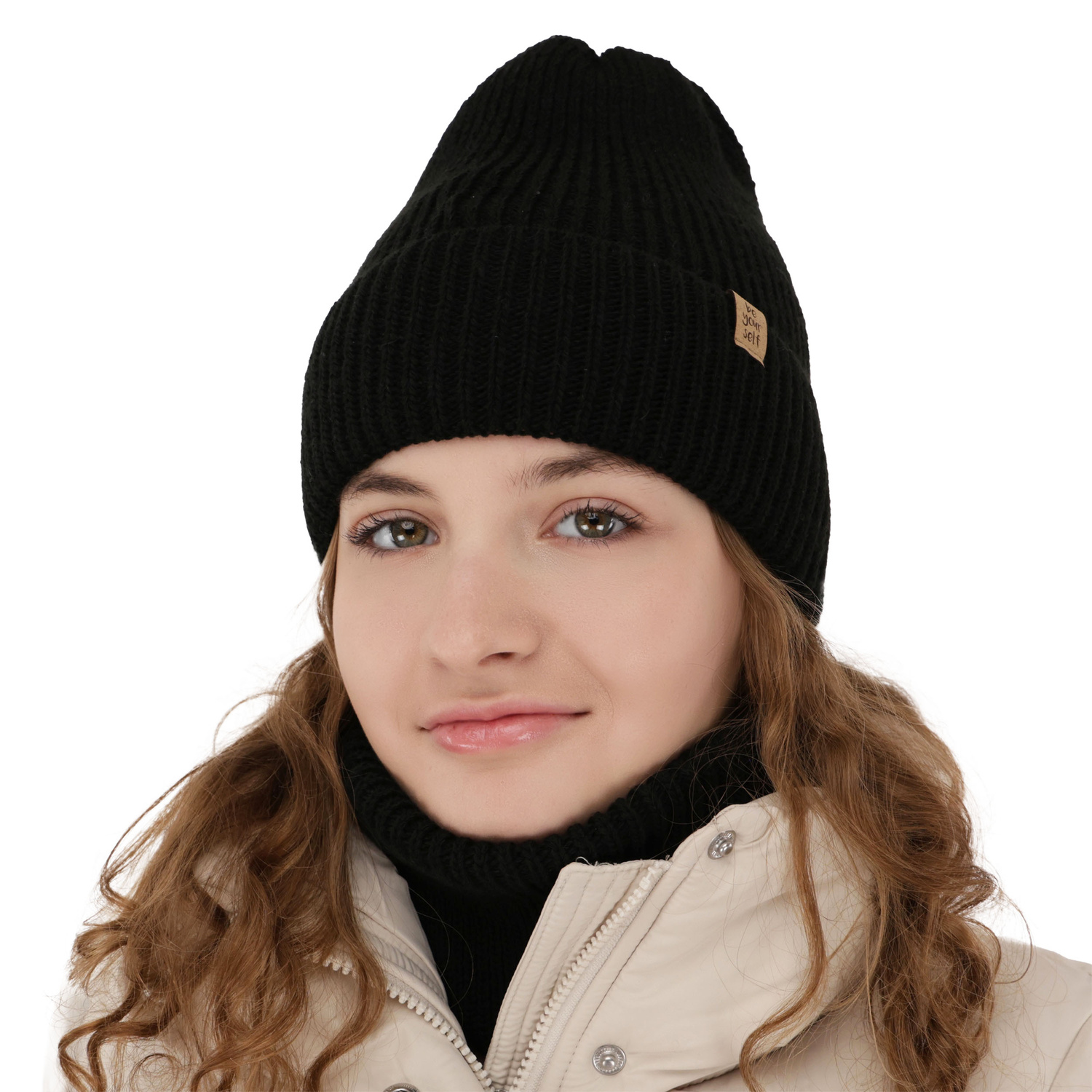 Ensemble d'hiver fille: bonnet et snood, amarante, Edera