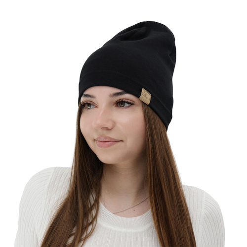 Bonnet automne/printemps femme, beige foncé, en coton, Brema