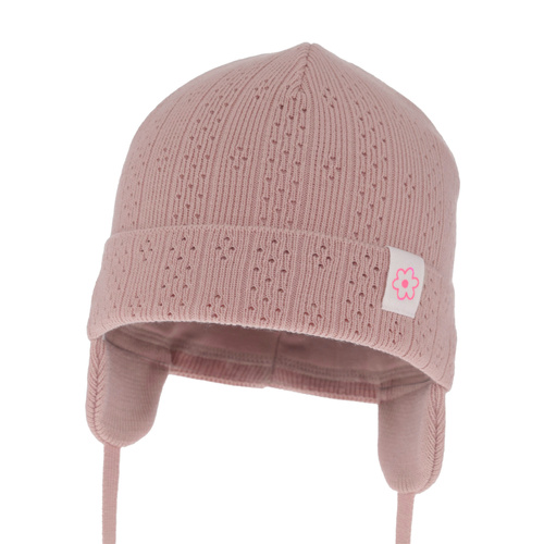Bonnet automne/printemps fille, rose, avec liens, Lucrezia