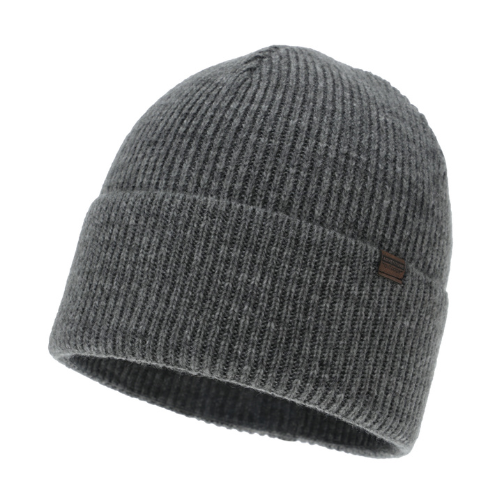 Bonnet d'hiver homme, gris, avec laine mérinos, Korins