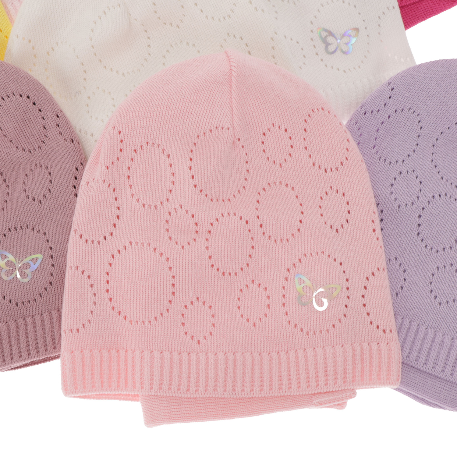Ensemble automne/printemps fille: bonnet et snood, avec coton, crème, ajouré, Amarilla