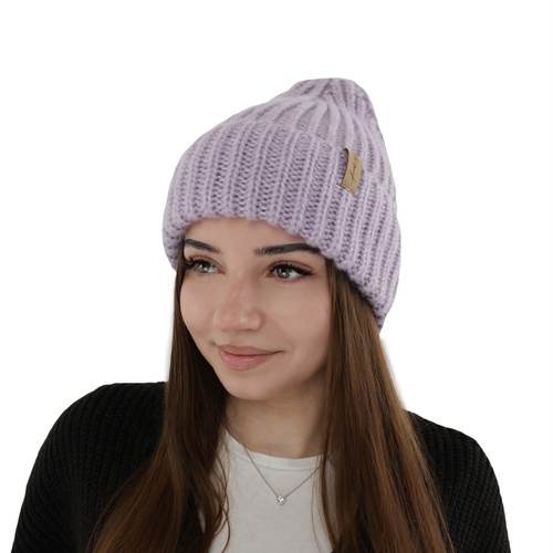 Bonnet d'hiver femme, beige, avec laine mérinos, Caro