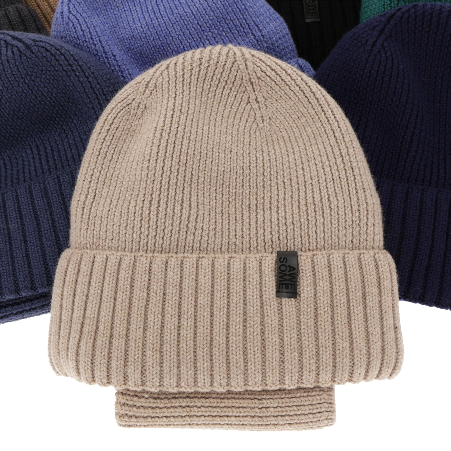 Bonnet et snood garçon, ensemble d'hiver, 100% Laine Mérinos, doublé de laine mérinos, bleu Harbin