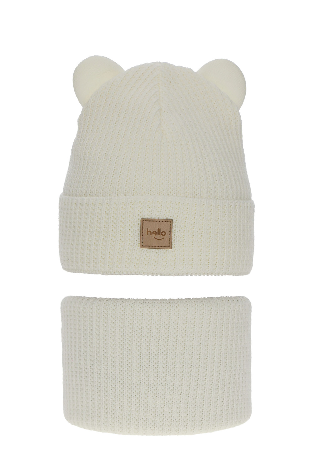 Ensemble d'hiver fille: bonnet et snood, crème, Harper