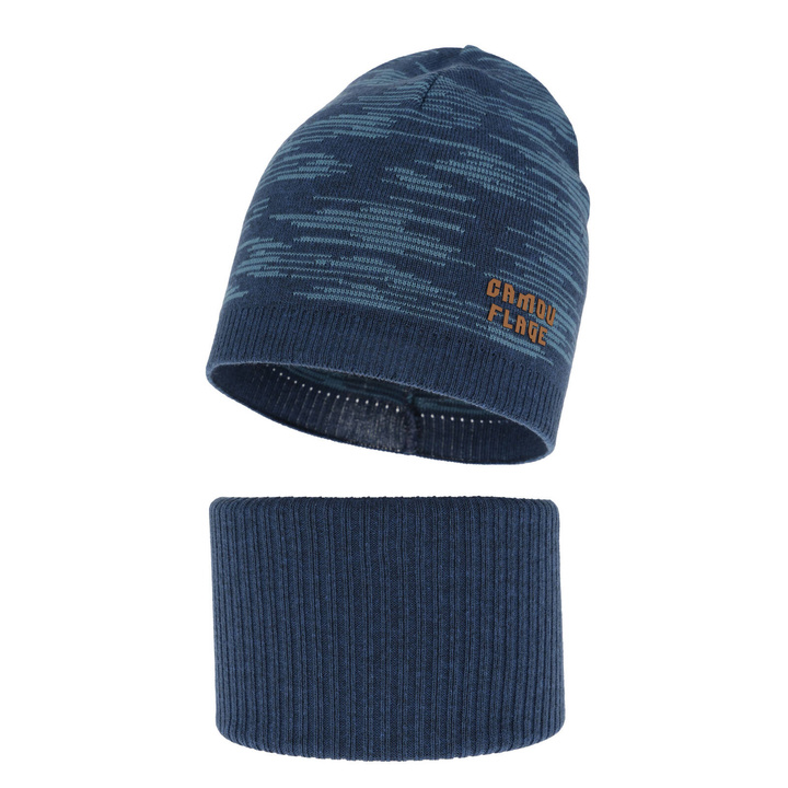 Ensemble automne/printemps garçon: bonnet et snood, avec coton, bleu foncé, Carter