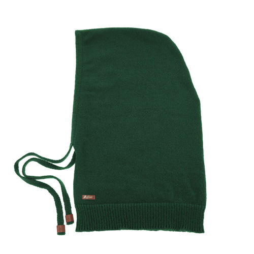 Cagoule d'hiver femme, verte, avec laine mérinos, Elizabeth