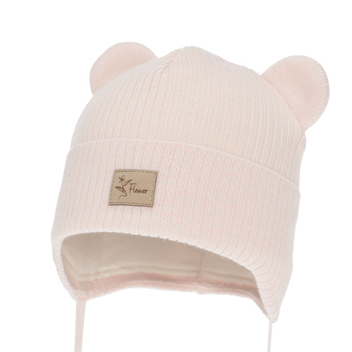 Bonnet automne/printemps fille, rose, avec liens, Djona
