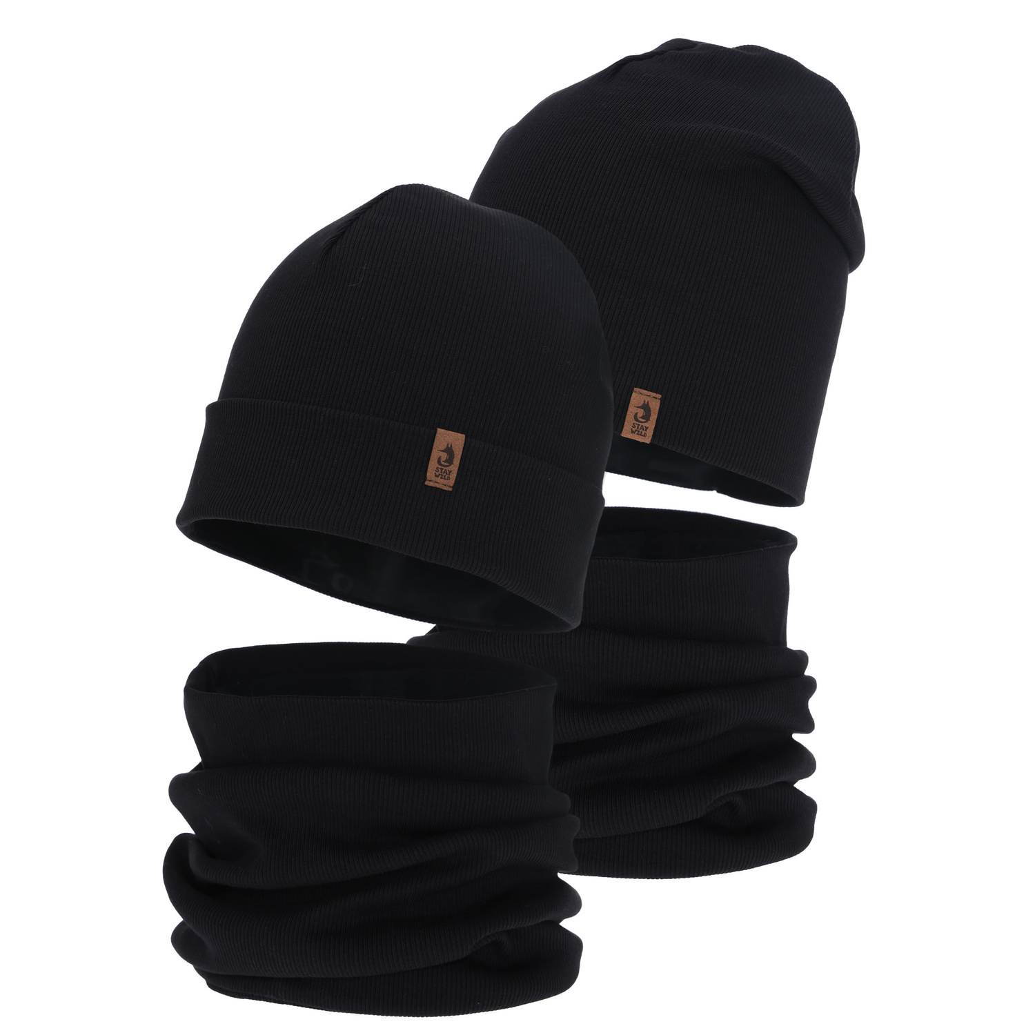 Ensemble automne/printemps garçon: bonnet et snood, noir, Amalfi