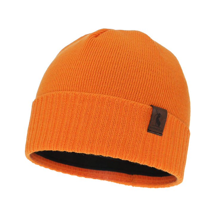 Bonnet d'hiver homme, orange, avec laine mérinos, Hogan