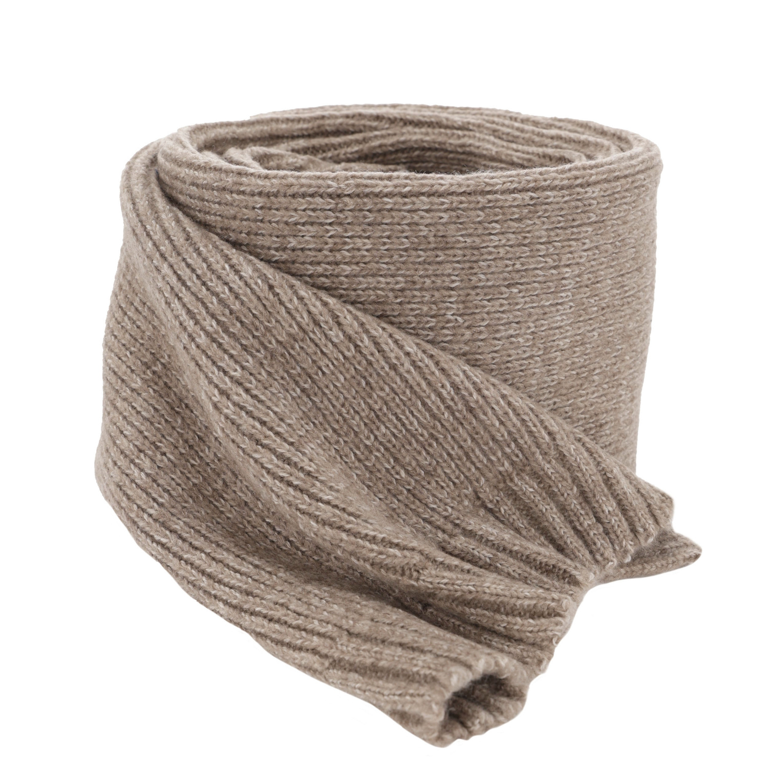 Écharpe d'hiver femme, beige foncé, avec laine mérinos, Loretta