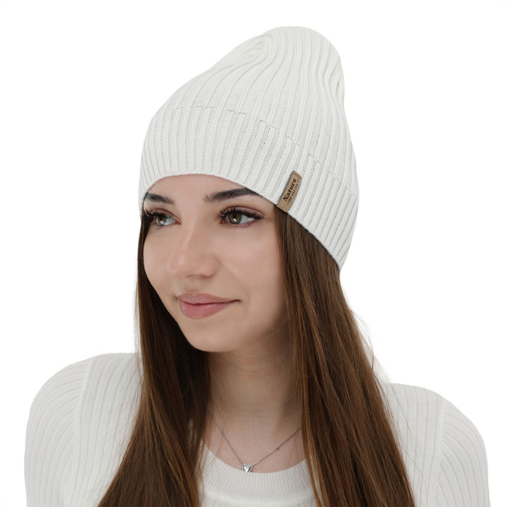 Bonnet pour femme, printanier, automnal, avec coton, blanc, Mirona