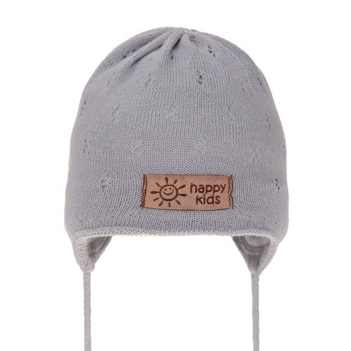 Bonnet automne/printemps garçon, gris, avec liens, Bobi