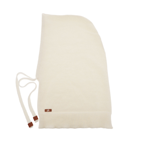 Cagoule d'hiver femme, crème, avec laine mérinos, Elizabeth
