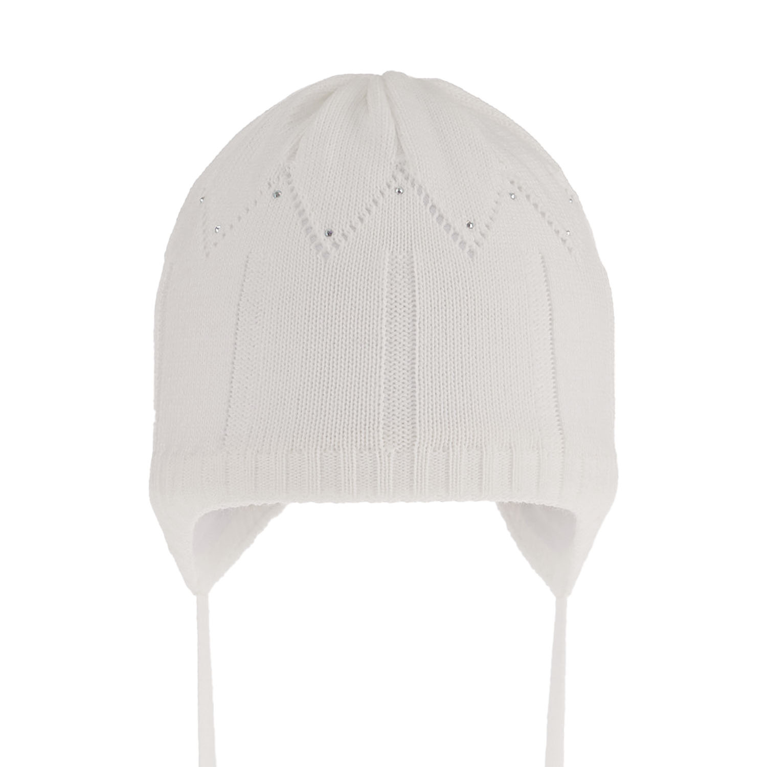 Bonnet automne/printemps fille, blanc, avec liens, Mercja