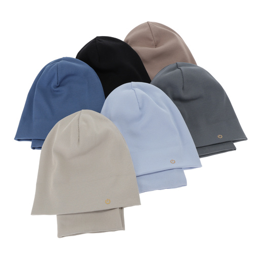 Ensemble automne/printemps garçon: bonnet et snood, en coton, beige, Desider