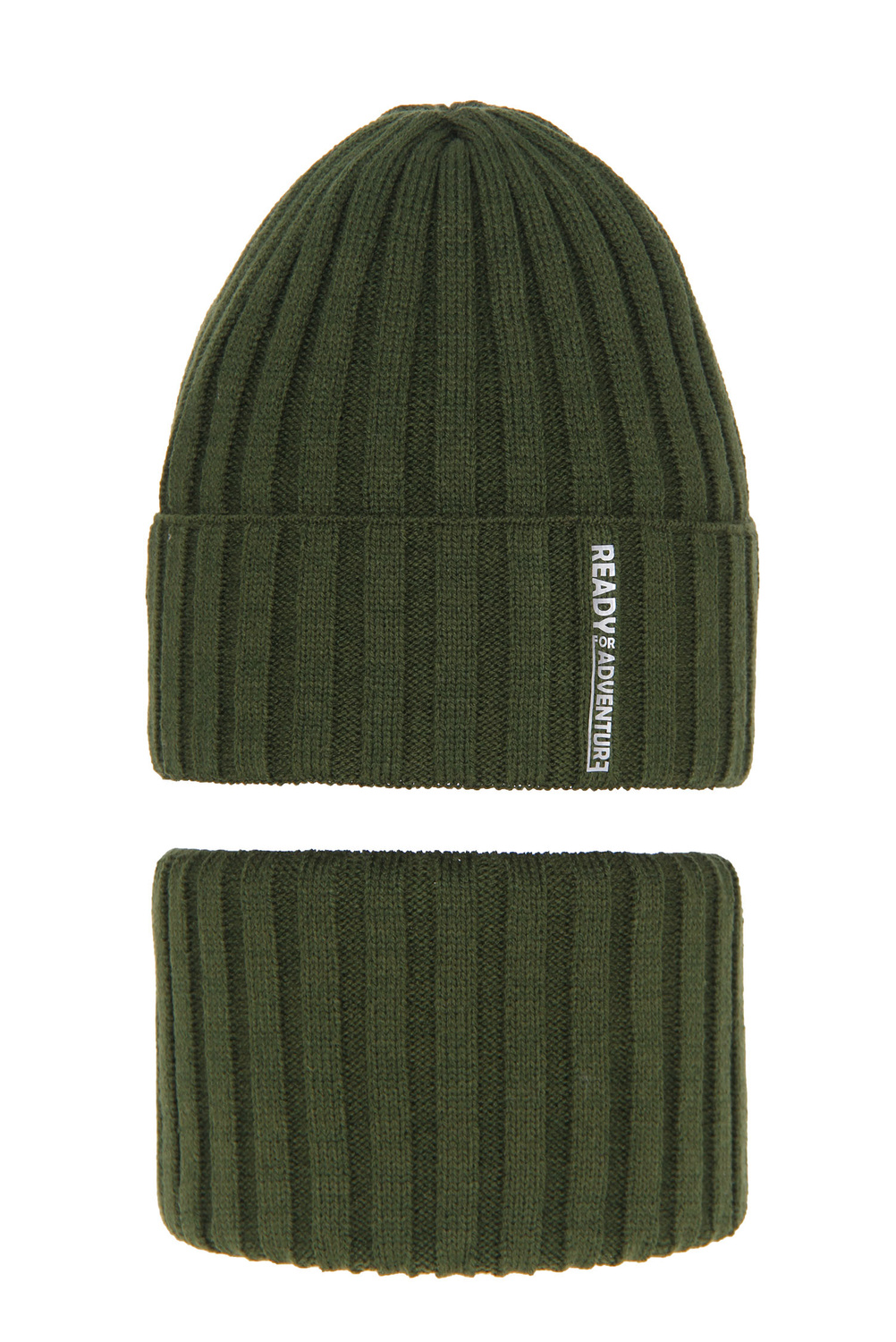Ensemble d'hiver garçon: bonnet et snood, khaki, Livido