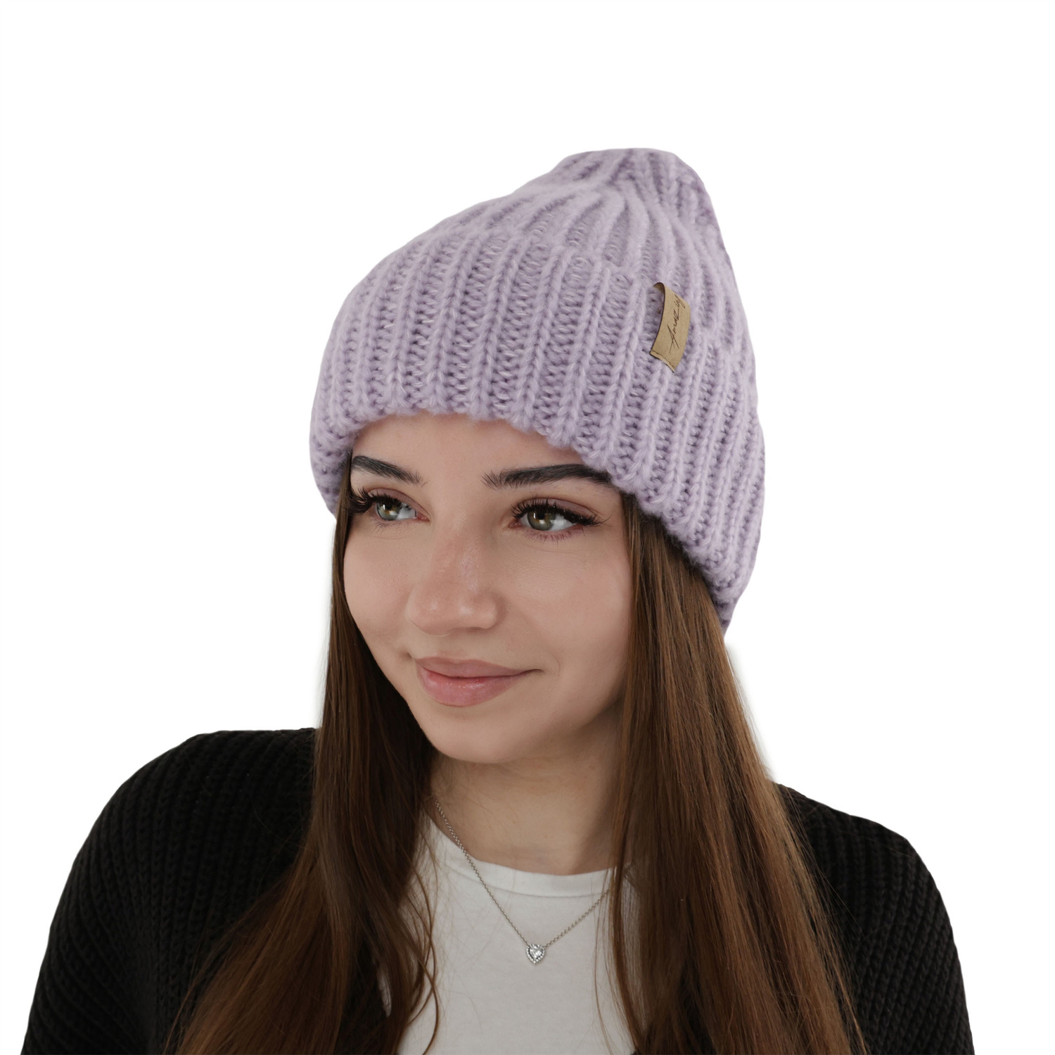 Bonnet d'hiver femme, rose, avec laine mérinos, Caro