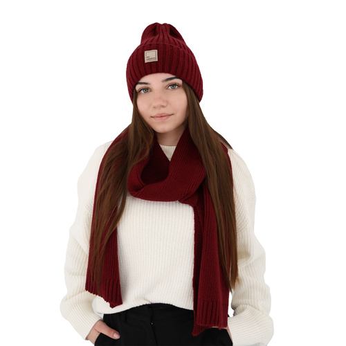 Bonnet d'hiver femme, hiver, gris foncé, avec laine mérinos, Benedetta