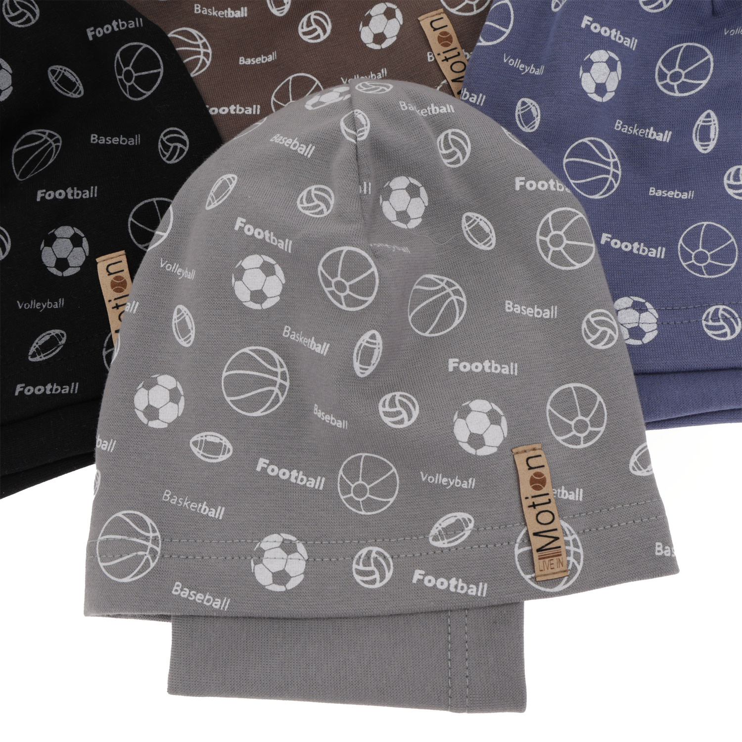 Ensemble automne/printemps garçon: bonnet et snood, noir, en coton, Paolo