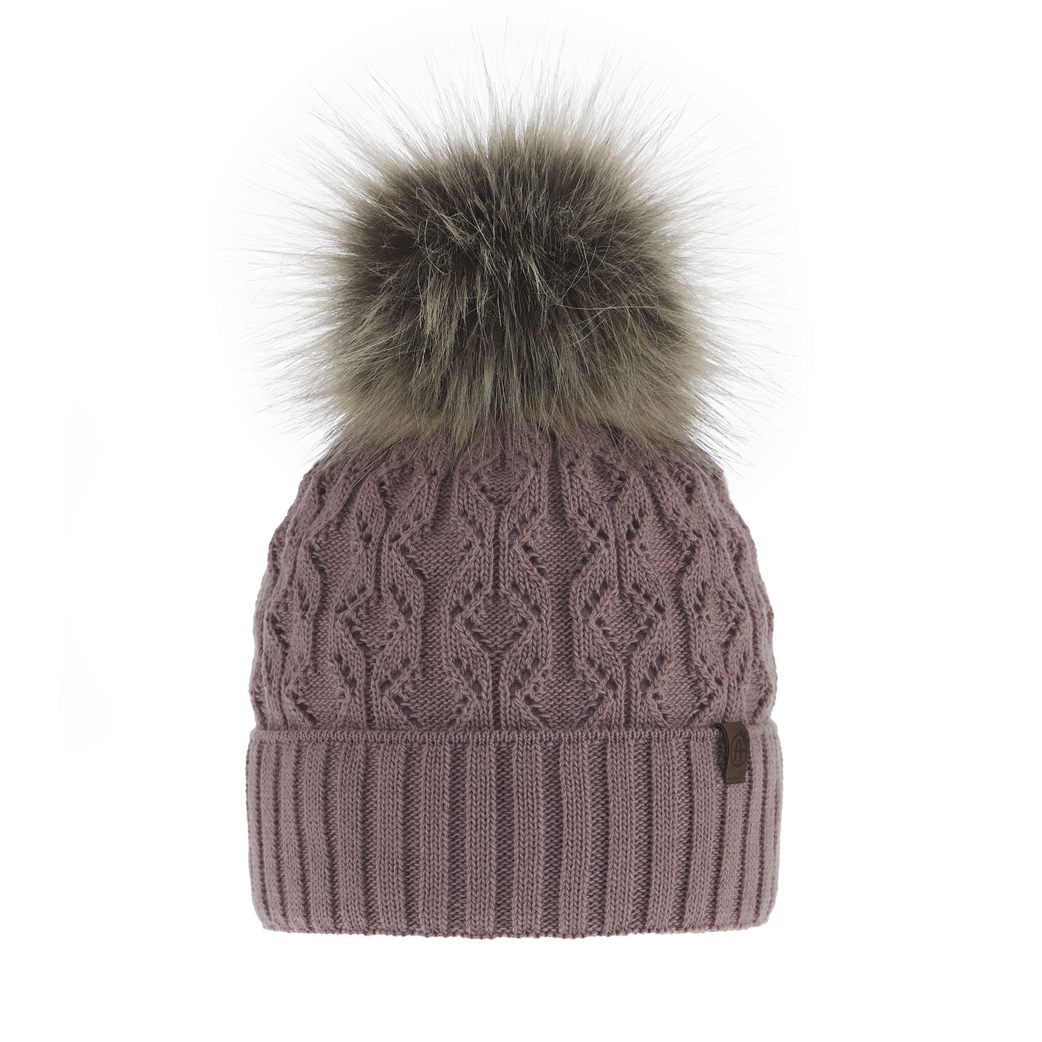 Bonnet d'hiver femme, hiver, wrzosowa, avec pompon, Katty