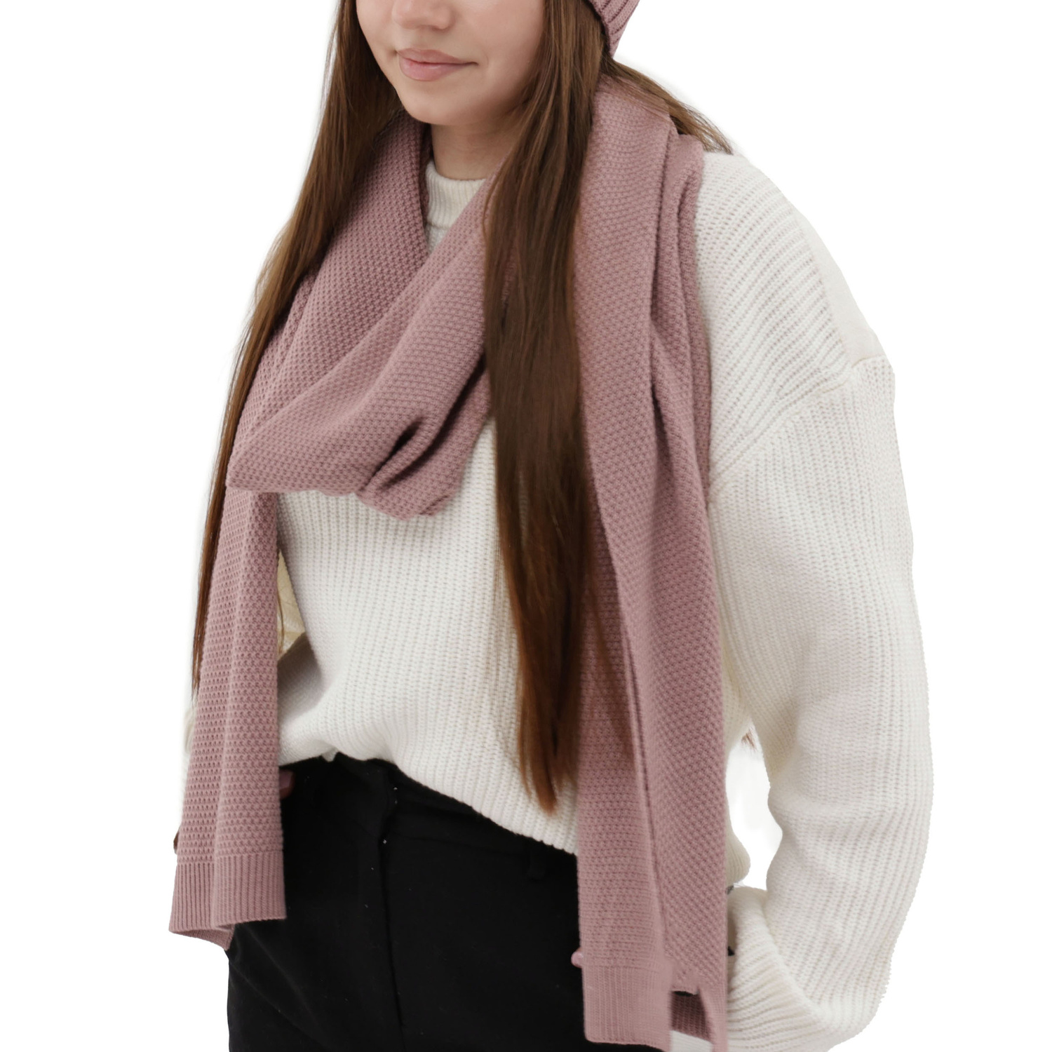 Écharpe d'hiver femme, wrzosowy, Agora