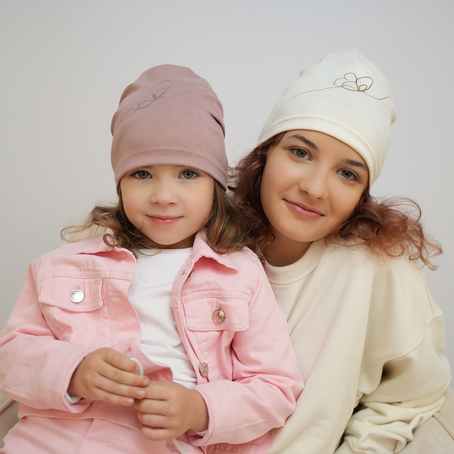 Ensemble automne/printemps fille: bonnet et snood, noir, en coton, Jula
