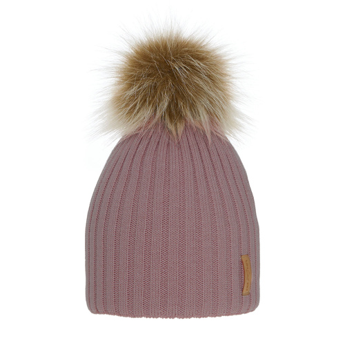 Bonnet d'hiver fille, rose, avec pompon, Werbena