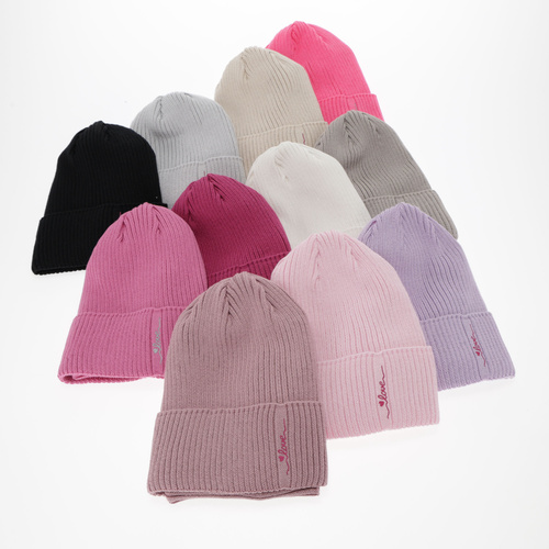 Ensemble automne/printemps fille: bonnet et snood, avec coton, rose, Elvara