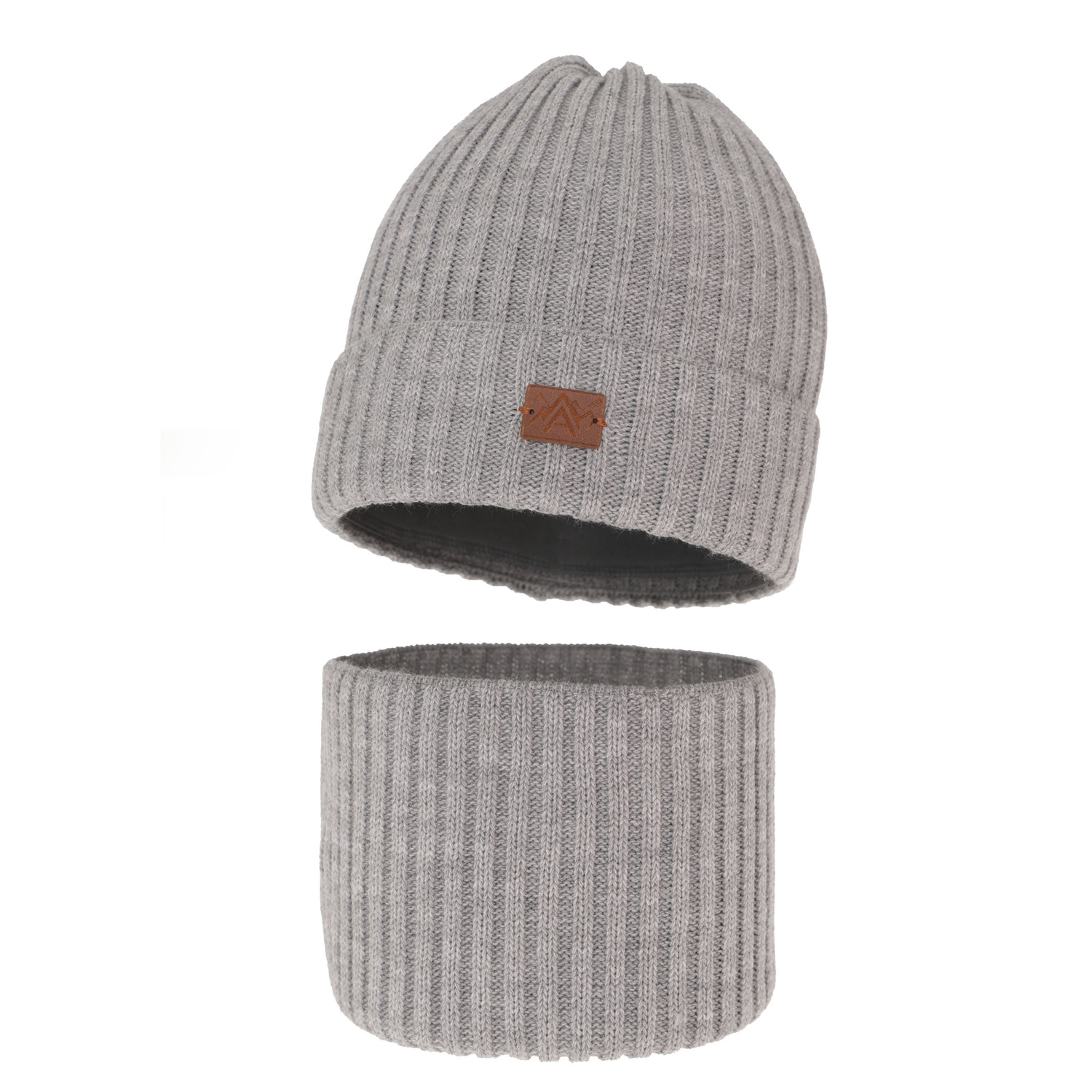 Ensemble d'hiver garçon: bonnet et snood, gris, Fargo