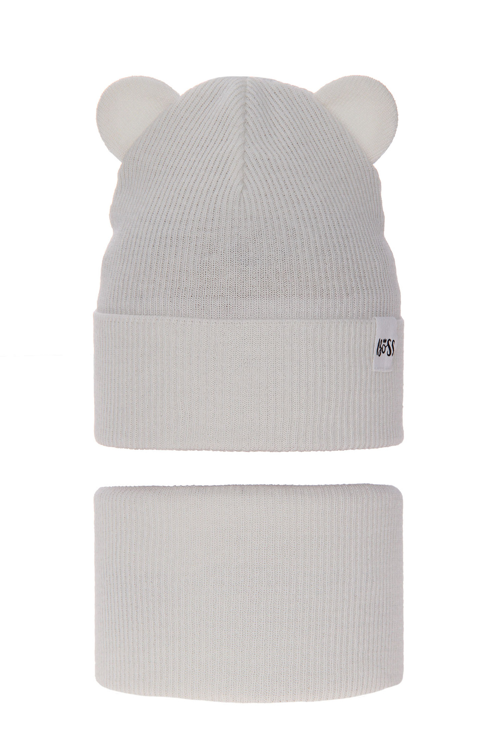 Ensemble automne/printemps fille: bonnet et snood, avec coton, crème, Kajra
