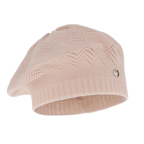 Beret automne/printemps fille, beige, ajouré, Filadelfia