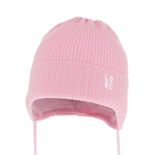 Bonnet automne/printemps fille, rose, avec liens, Camilla