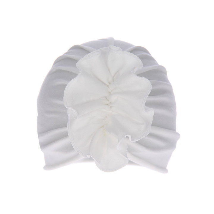 Bonnet automne/printemps fille, crème, avec plis décoratifs, Werka