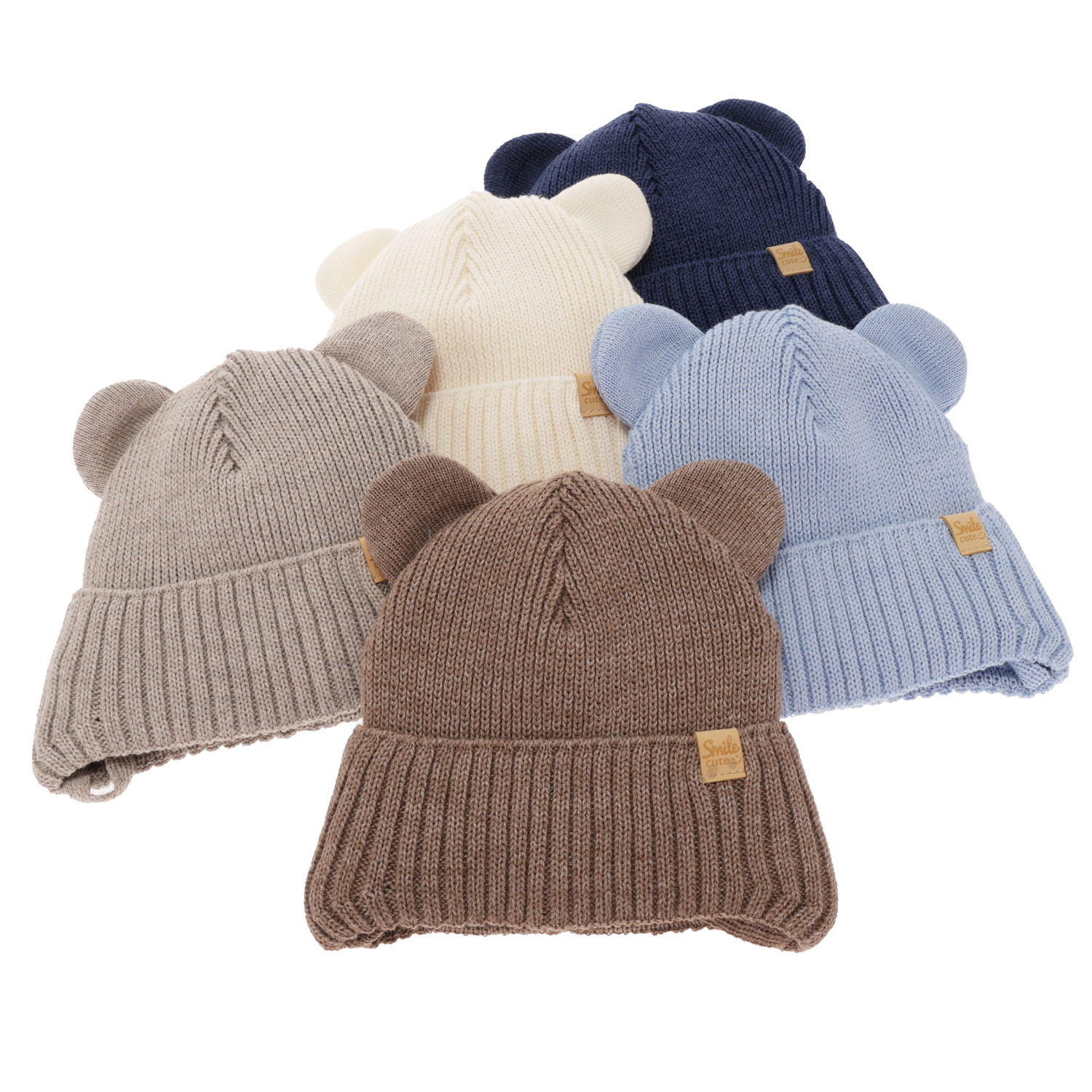 Bonnet d'hiver garçon, gris, avec liens, avec laine mérinos, Shedon