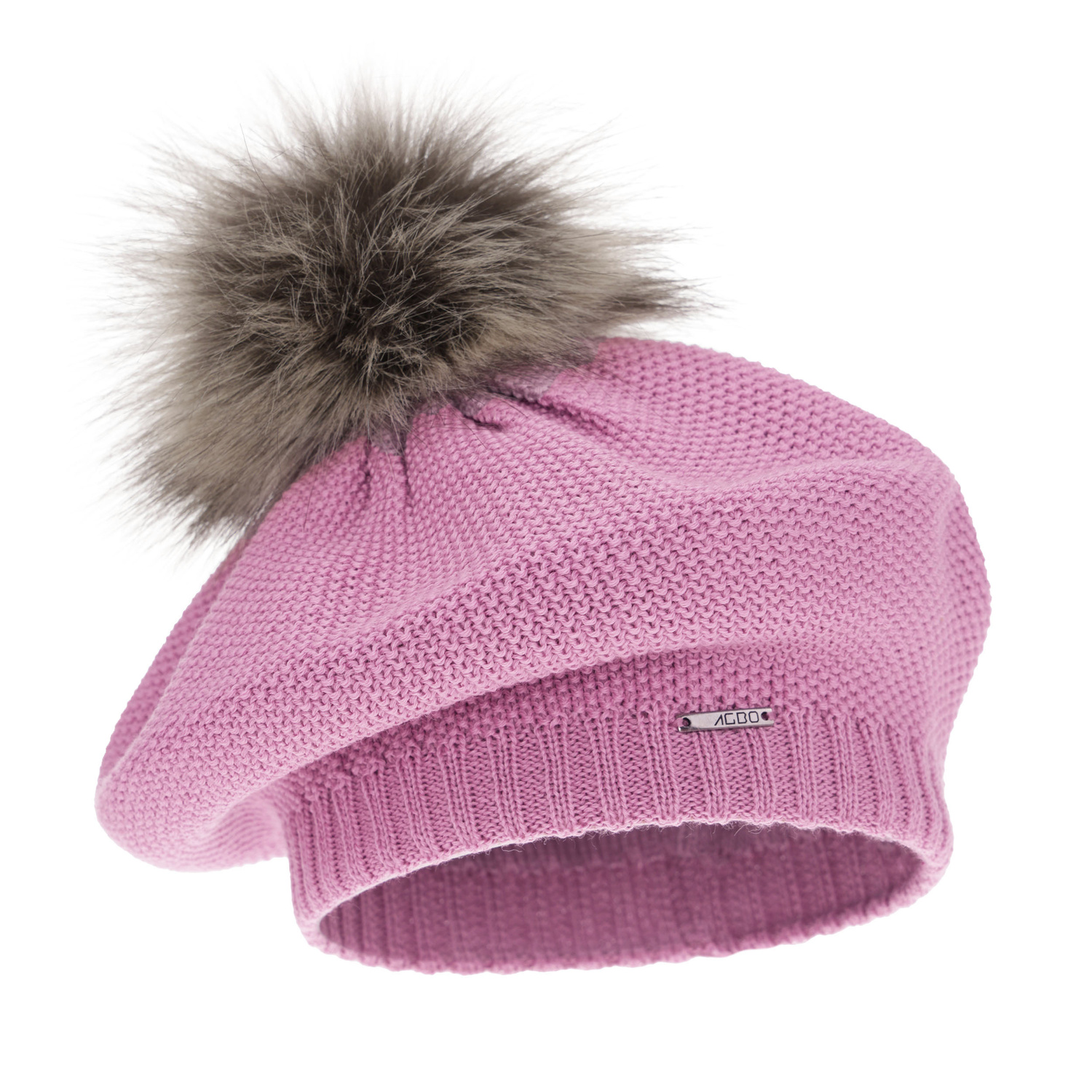 Beret d'hiver femme, violet, avec laine mérinos, Bonnie